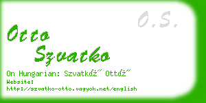 otto szvatko business card